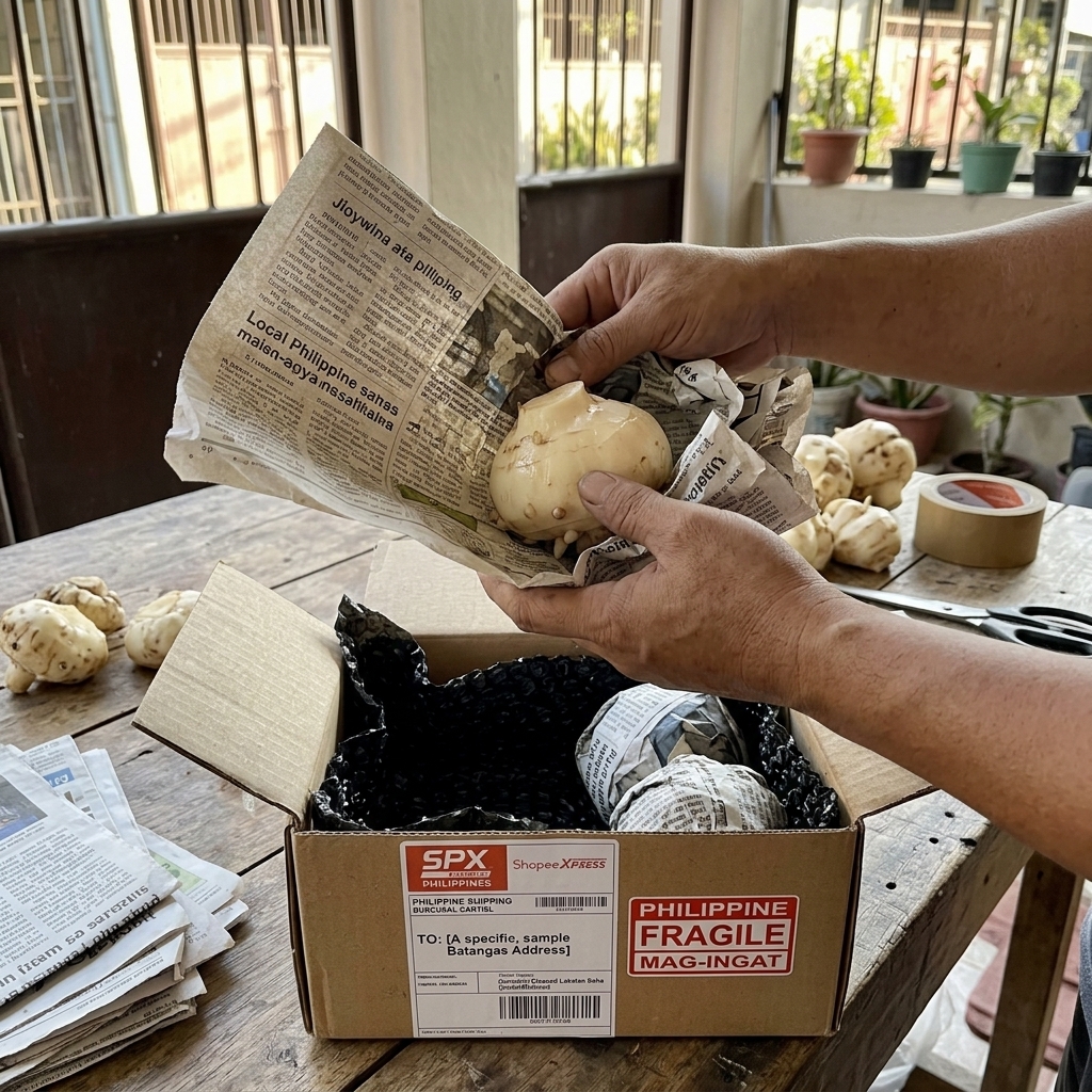 Packing banana shoot for shipping